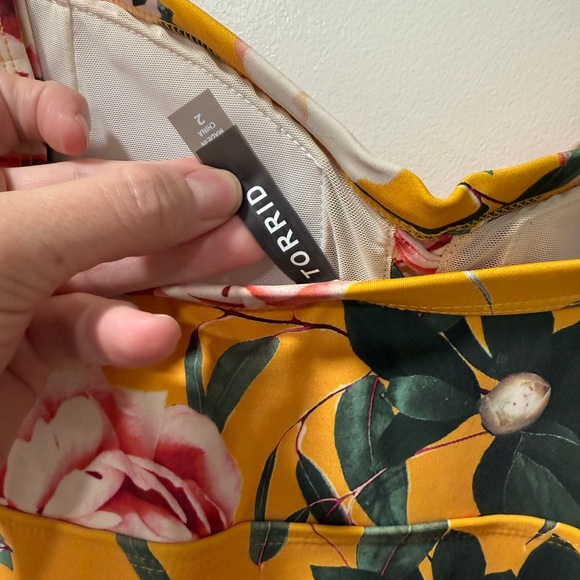 Torrid Yellow Floral Print one piece swimsuit - Picture 3 of 3